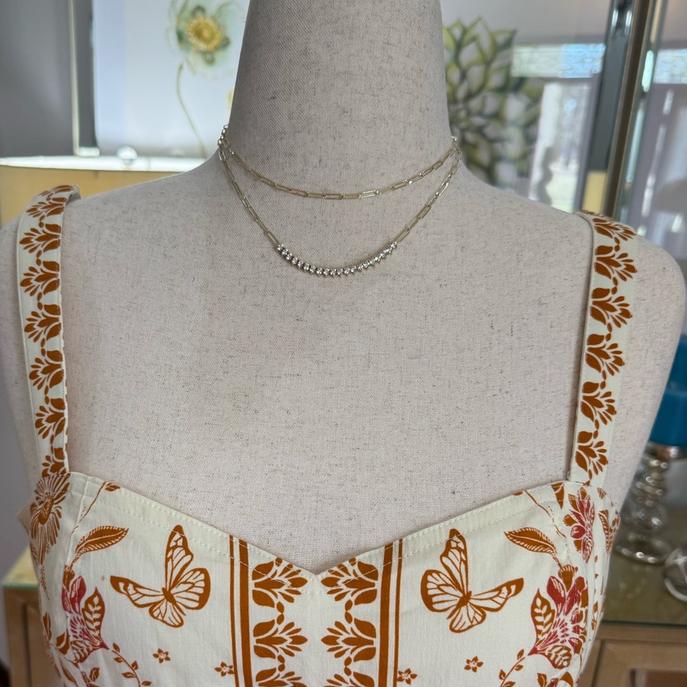 Elegant Gold Necklace with Diamondettes - Picture 12 of 16
